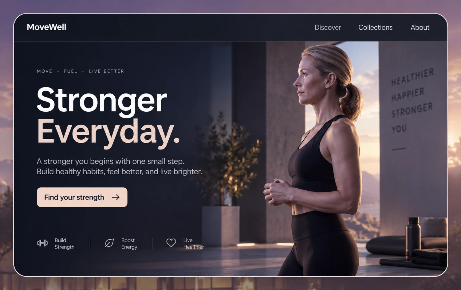 MoveWell concept, custom art direction