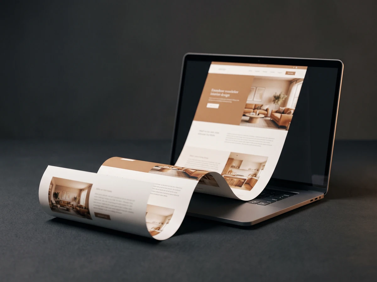 Premium website design on a silver laptop