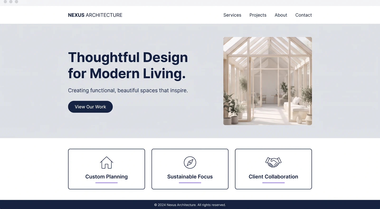 Clean professional website design concept